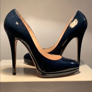 Casadei Patent Leather Pumps in Midnight Blue